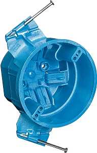 Carlon BH525A-UPC Ceiling Box, Bracket Mounting, 4 in W, 4 in D, 3 in H, 1-Gang, PVC, Blue