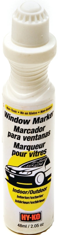 Hy-Ko 40610 Window Marker, Non-Toxic, Rain-Resistant, Plastic, White, Pack of 3