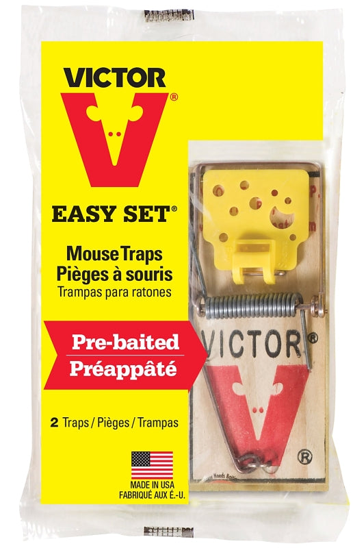 Victor Easy Set M035 Mouse Trap, Reusable, Wood