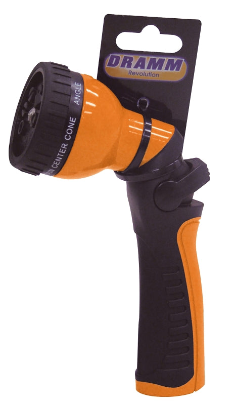 Dramm 24502 9-Pattern Hose Nozzle, TPE/Zinc, Orange