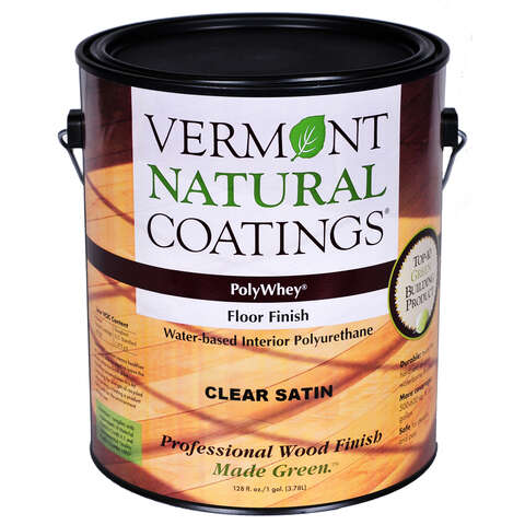 Vermont Natural Coatings PolyWhey Satin Clear Water-Based Floor Finish 1 gal, Pack of 4