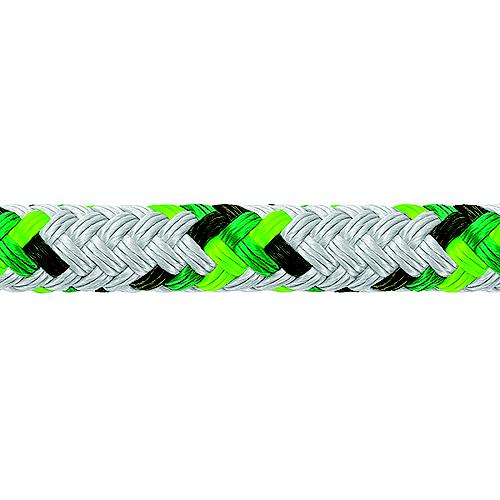 Samson 435020505030 XLS3 Yacht Braid, 5/16″ (8mm) x 500', White w/Green Tracer
