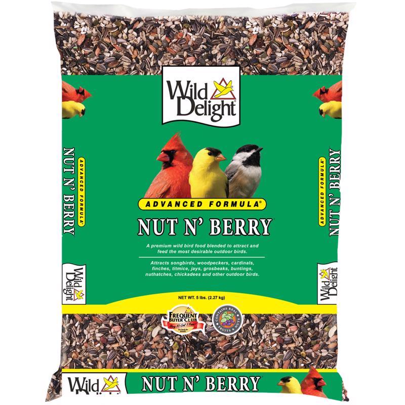 Wild Delight Nut N Berry Assorted Species Sunflower Kernels Wild Bird Food 5 lb, Pack of 6