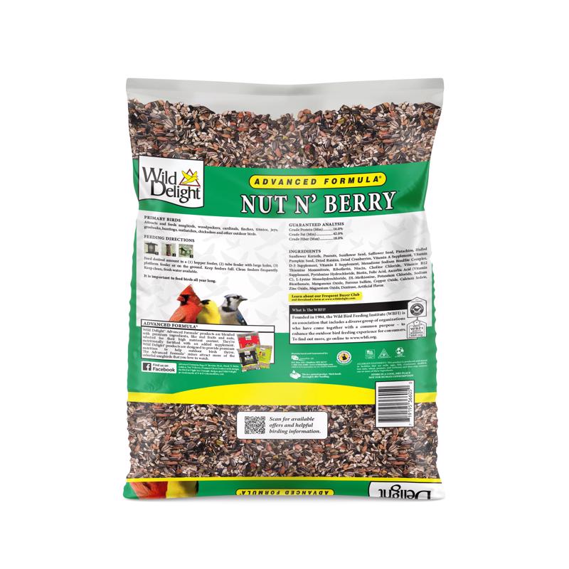 Wild Delight Nut N Berry Assorted Species Sunflower Kernels Wild Bird Food 5 lb, Pack of 6