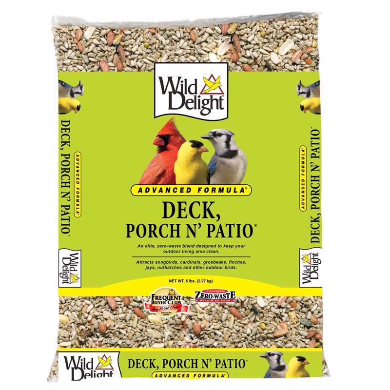 Wild Delight Deck Porch N Patio Assorted Species Sunflower Seeds Wild Bird Food 5 lb, Pack of 6