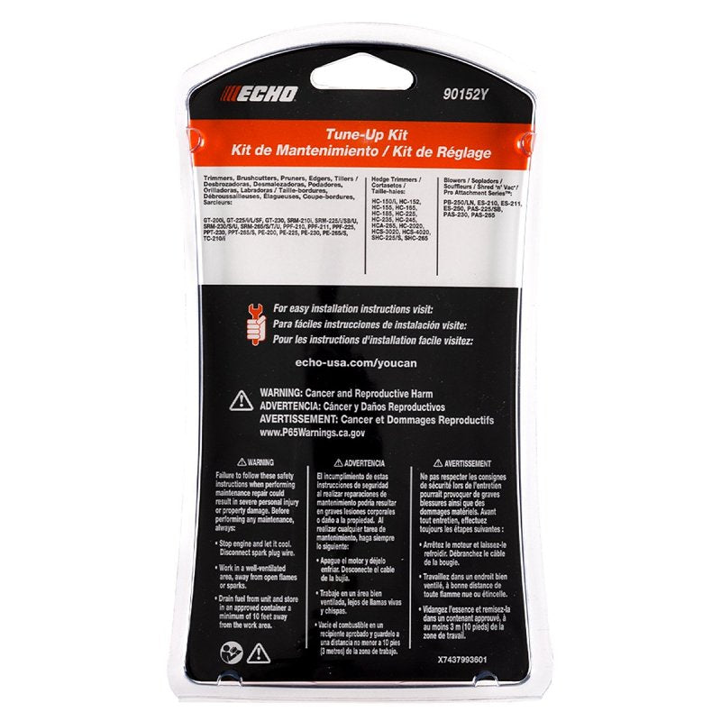 Echo 90152Y Tune-Up Kit, For: TC-210, TC-210i Tillers/Cultivators, 6.32 in H x 4.75 in W x 1.9 in D Dimensions