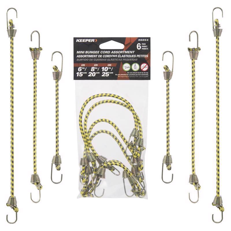 Keeper Assorted Bungee Cord Set assorted in. L X 0.16 in. 1 pk