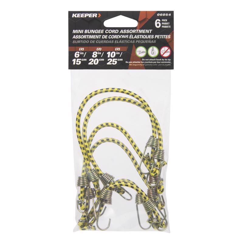 Keeper Assorted Bungee Cord Set assorted in. L X 0.16 in. 1 pk