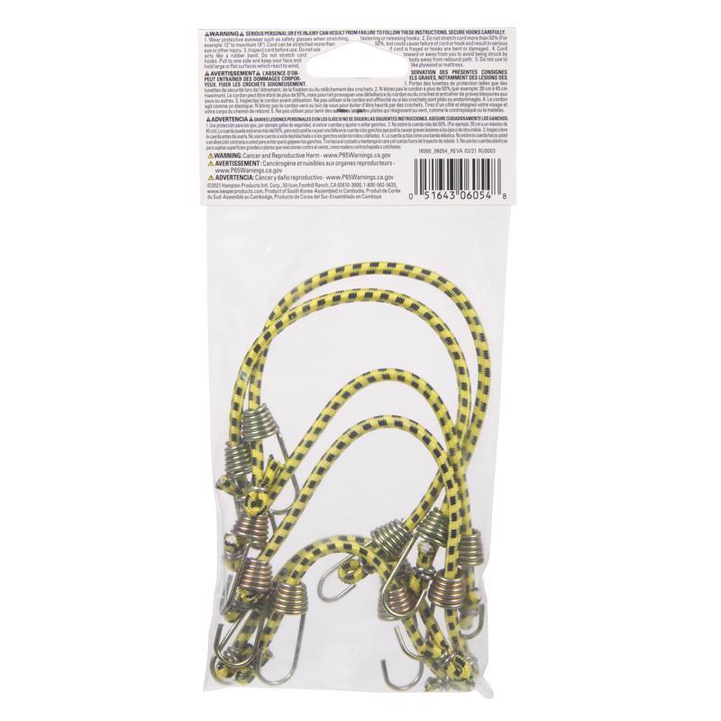 Keeper Assorted Bungee Cord Set assorted in. L X 0.16 in. 1 pk