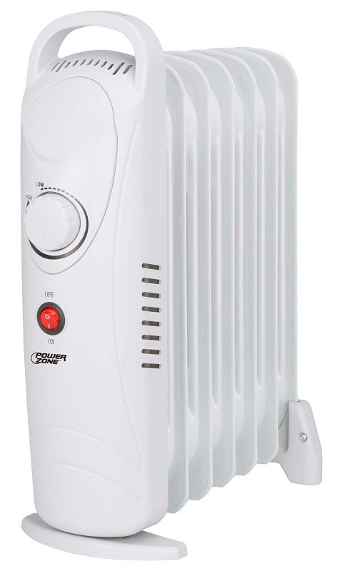 PowerZone CYPB-7 Mini Oil-Filled Heater, 5.8 A, 120 V, 700 W, 700 W Heating, 1-Heating Stage, White