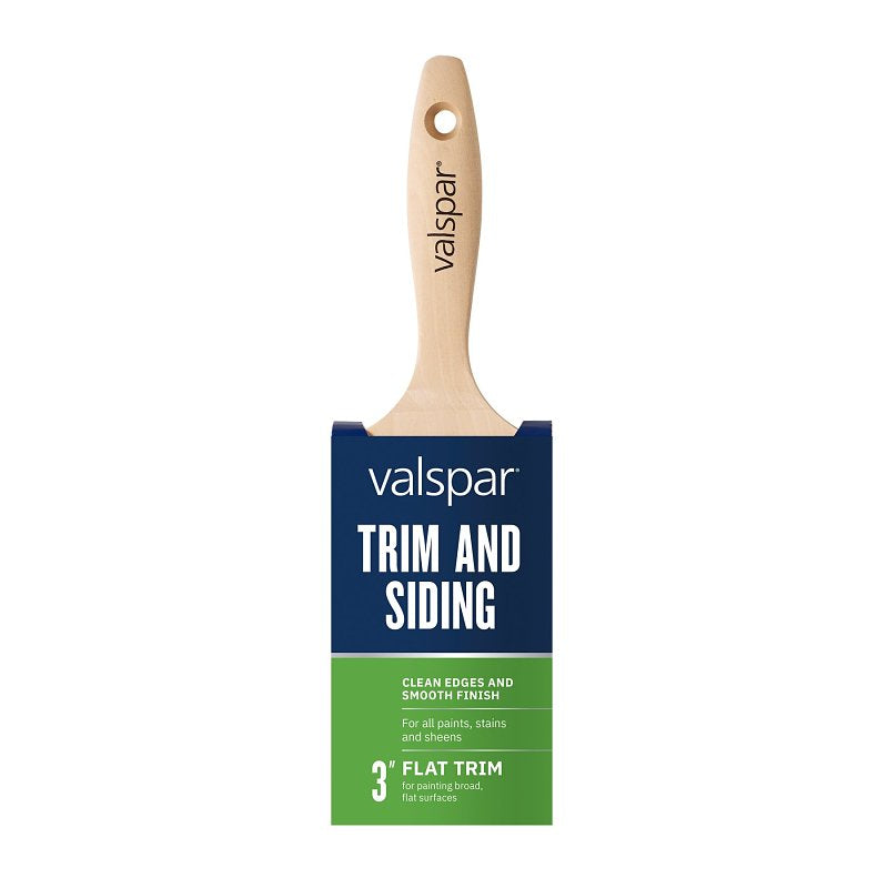 Valspar Trim and Siding Series 881445300 Paint Brush, 3 in W, Flat Brush, Polyester Bristle