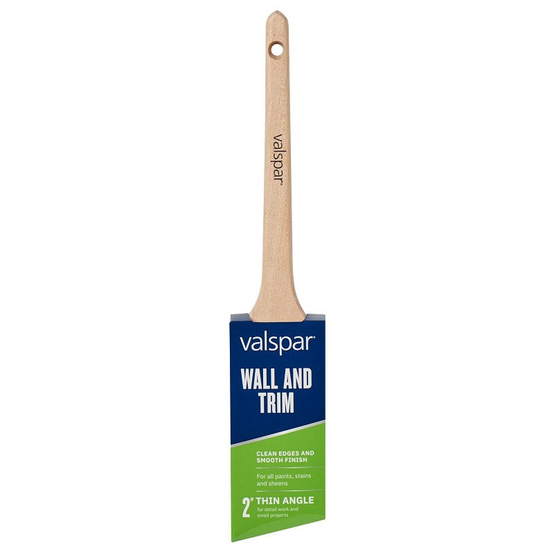 Valspar Wall and Trim Series 882545300 Thin Sash Brush, 2 in W, Angle Brush, Polyester Bristle