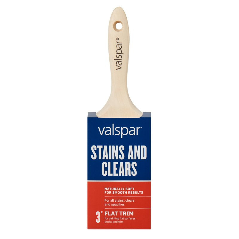 Valspar Stains and Clears Series 882568500 Stain Paint Brush, 3 in W, Flat Brush, Polyester Bristle