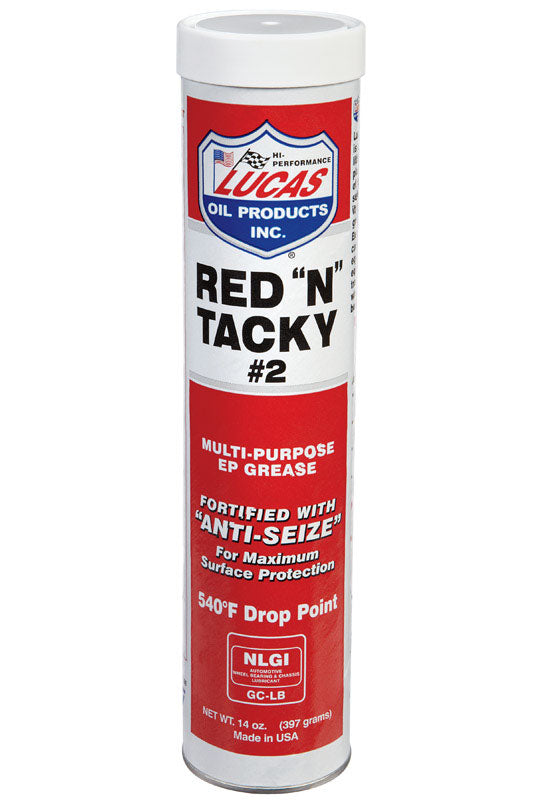 Lucas Oil Products Red N Tacky Red Lithium Grease 14 oz, Pack of 10