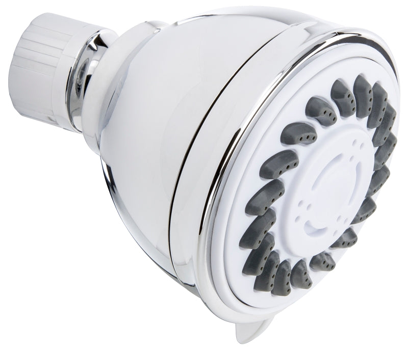 Stylewise K704CP Shower Head, Round, 1.8 gpm, 3 -Spray Function, Polished Chrome, 2.7 in Dia