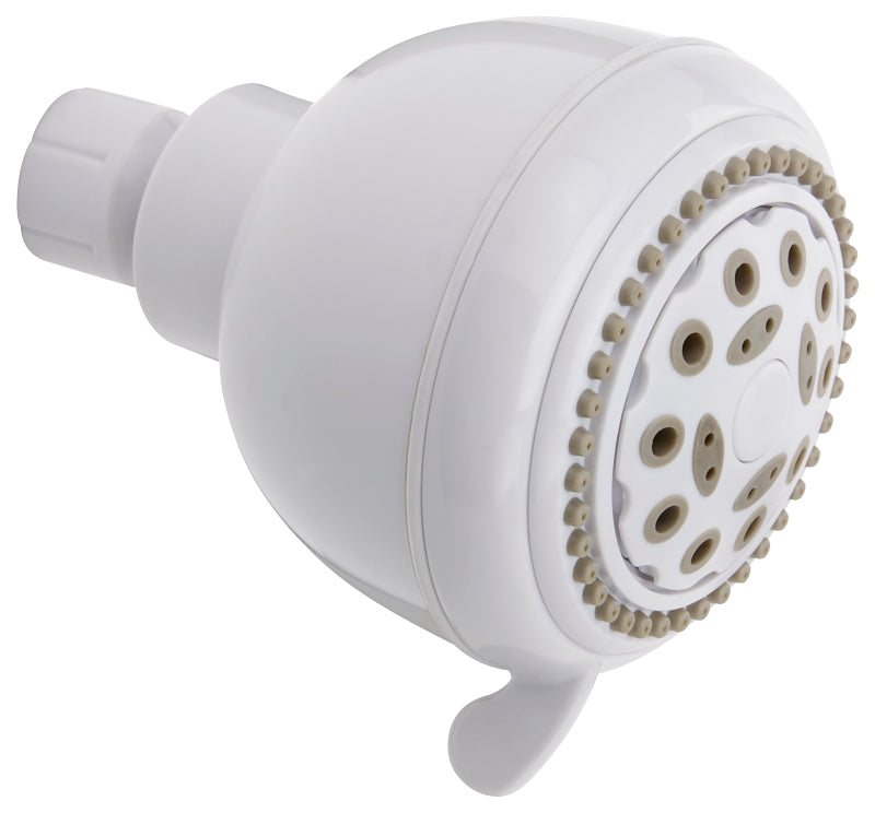 Stylewise K701WH Shower Head, Round, 1.8 gpm, 5 -Spray Function, 3.35 in Dia
