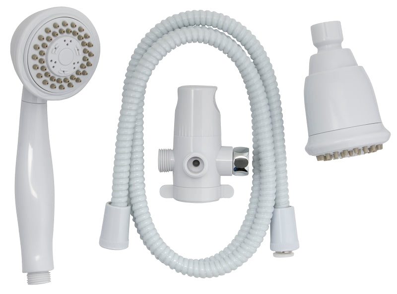 Stylewise K750WH Shower Head Kit, 1.8 gpm, 3 -Spray Function, 60 in L Hose