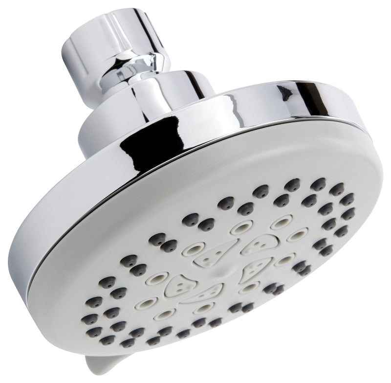 Stylewise K702CP Shower Head, Round, 1.8 gpm, 5 -Spray Function, Polished Chrome, 3.9 in Dia
