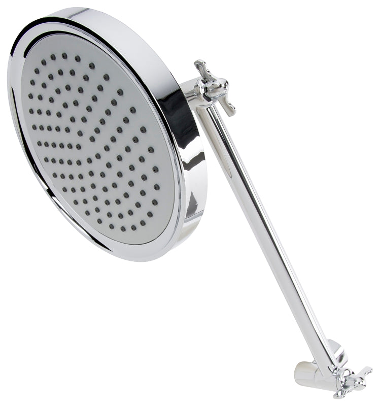 Stylewise K731CP Adjustable Arm Shower Head, Round, 1.8 gpm, 1 -Spray Function, Polished Chrome, 5.8 in Dia