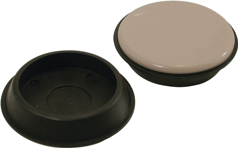 Shepherd Hardware 9221 Furniture Cup, Round, 1-3/4 in Dimensions, Polyethylene, Black, 4/PK