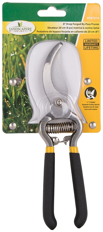 Landscapers Select SE3218 Pruning Shear, 1/2 in Cutting Capacity, Steel Blade, Steel Handle, Cushion Grip Handle