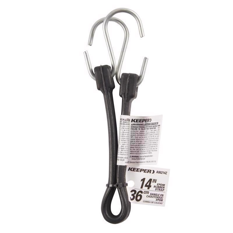 Keeper Black Tarp Strap 14 in. L 1 pk, Pack of 10