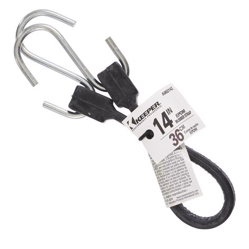 Keeper Black Tarp Strap 14 in. L 1 pk, Pack of 10