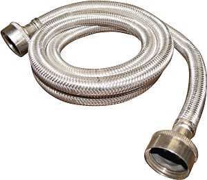 Plumb Pak PP23821 Stainless Steel Washing Machine Hose - 3/4 inch FHT X 3/4 inch FHT, 4 ft. length