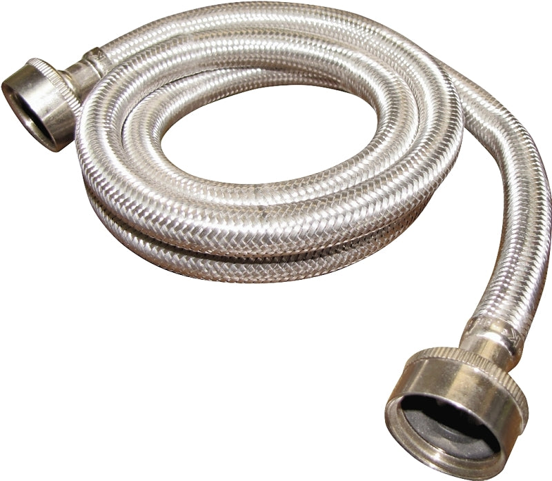 Plumb Pak PP23821 Stainless Steel Washing Machine Hose - 3/4 inch FHT X 3/4 inch FHT, 4 ft. length