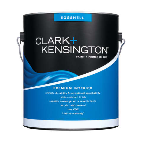 Clark+Kensington Eggshell Tint Base Ultra White Base Paint + Primer Interior 1 gal, Pack of 4