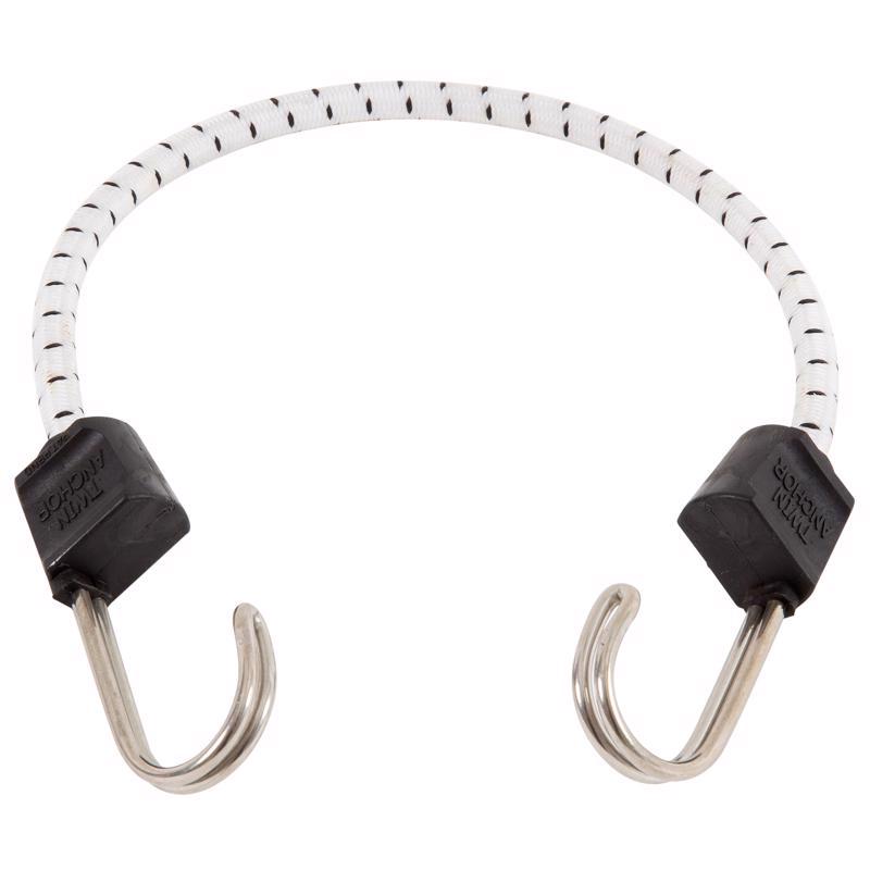 Keeper Twin Anchor White Bungee Cord 18 in. L X 0.315 in. 1 pk, Pack of 10