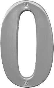 Hy-Ko BR-51SN, Prestige Series BR-51SN/0 House Number, Character: 0, 5 in H Character, Solid Brass, Pack of 3