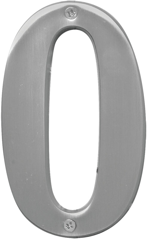Hy-Ko BR-51SN, Prestige Series BR-51SN/0 House Number, Character: 0, 5 in H Character, Solid Brass, Pack of 3