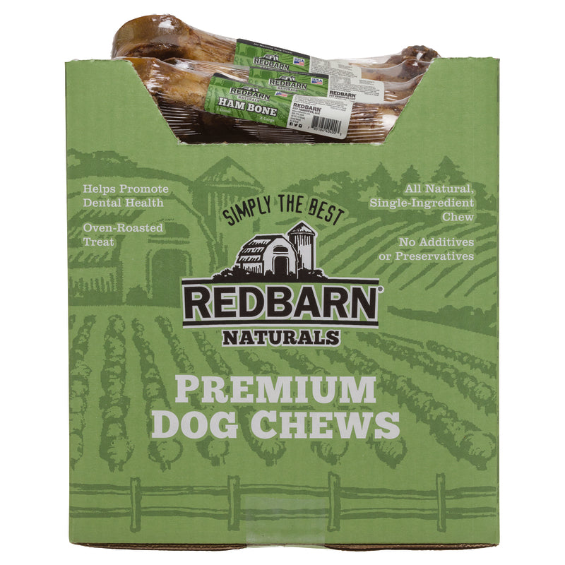 Redbarn Naturals Pork Ham Bone Grain Free Bone For Dogs 9 in. 1 pk, Pack of 20