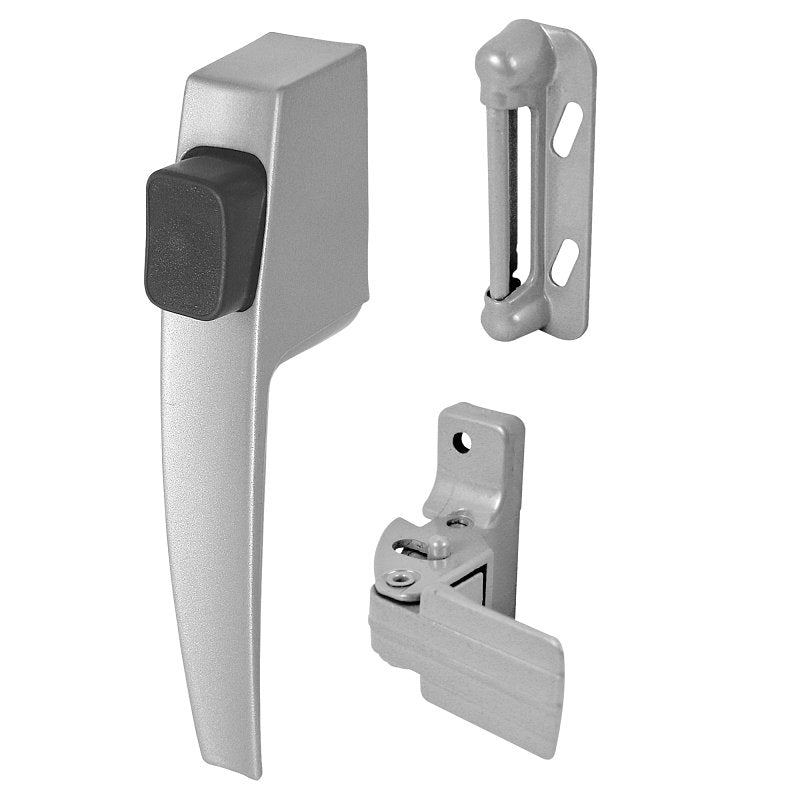 Prime-Line K 5006 Pushbutton Latch, 1-3/4 in Hole Spacing, Aluminum, 5/8 to 1-1/4 in Thick Door