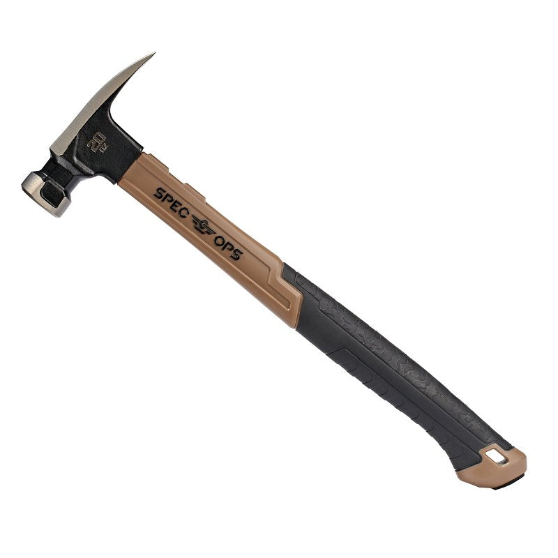 Spec Ops SPEC-M20FG16-S Hammer, 20 oz Head, Rip Claw, Steel Head, 16.85 in OAL