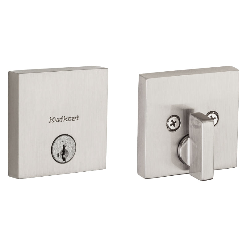 Kwikset Signature Series 258 SQT 15 SMT CP K4 V1 Deadbolt, 1 Grade, Zinc, Satin Nickel, 2-3/8 to 2-3/4 in Backset