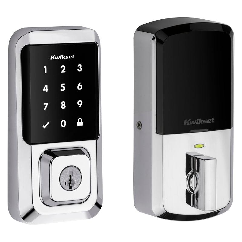 Kwikset Halo Series 939 WIFI TSCR 26 Electronic Deadbolt, Polished Chrome, Residential, AAA Grade, Zinc, ADA Compliant