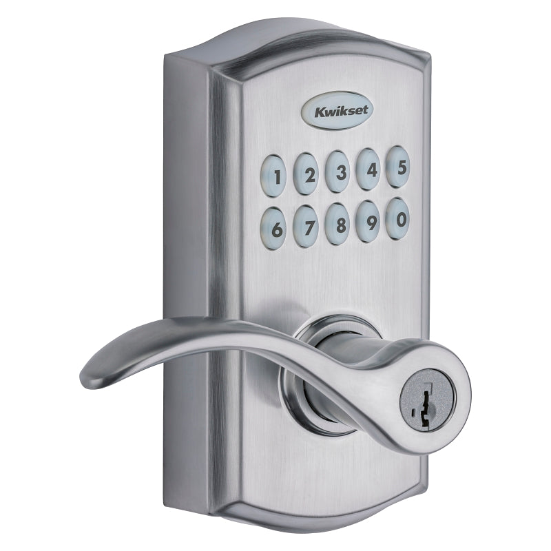 Kwikset 955PML 26D SMT CP Electronic Entry Lock, Satin Chrome, Commercial, AAA Grade, Zinc, ADA Compliant