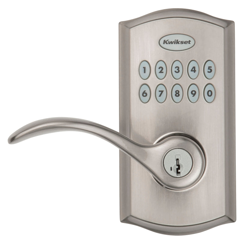 Kwikset 955PML 15 SMT CP Electronic Entry Lock, Satin Nickel, Commercial, AAA Grade, Zinc, ADA Compliant