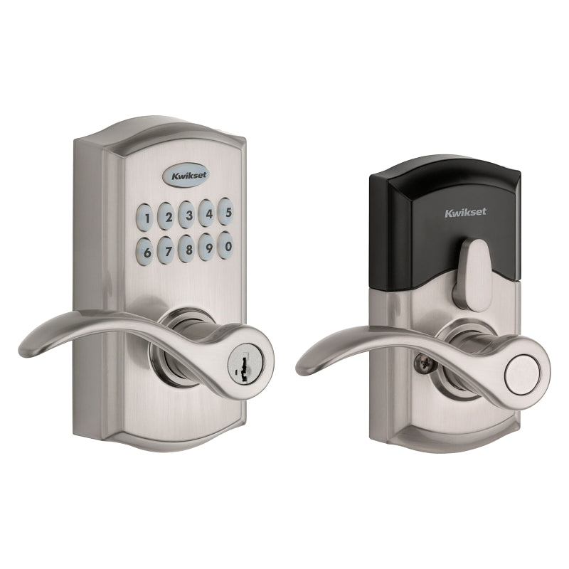 Kwikset 955PML 15 SMT CP Electronic Entry Lock, Satin Nickel, Commercial, AAA Grade, Zinc, ADA Compliant