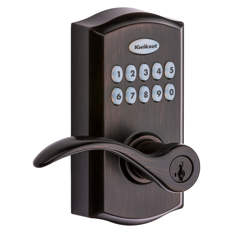 Kwikset 955PML 11P SMT CP Electronic Entry Lock, Venetian Bronze, Commercial, AAA Grade, Zinc, ADA Compliant