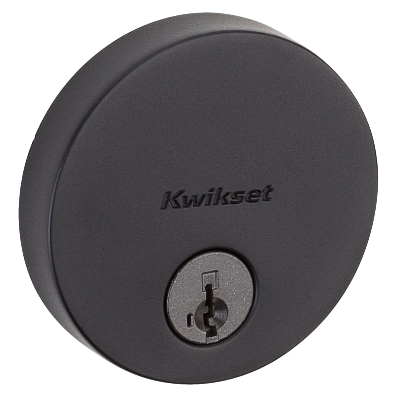 Kwikset Signature Series 258 RDT 514 SMT Deadbolt, 1 Grade, Zinc, Iron Black, 2-3/8 to 2-3/4 in Backset, KW1 Keyway