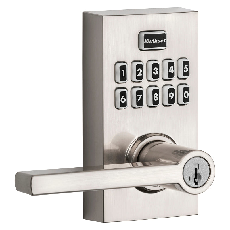 Kwikset SmartCode 917 Series 99170-003 Electronic Entry Lock, Satin Nickel, Residential, AAA Grade, Metal, ADA Compliant