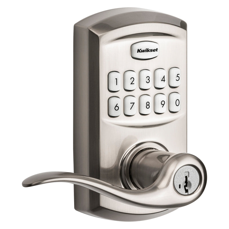 Kwikset 911TNL 15 SMT Electronic Entry Lock, Satin Nickel, Residential, AAA Grade, Metal, ADA Compliant, Universal Hand