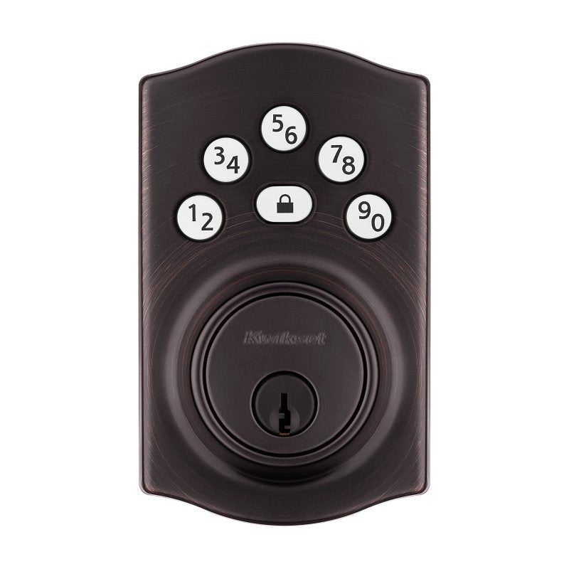 Kwikset Powerbolt 240 Series 992400-003 Keypad Electronic Lock, 3 Grade, Zinc, Venetian Bronze, KW1 Keyway