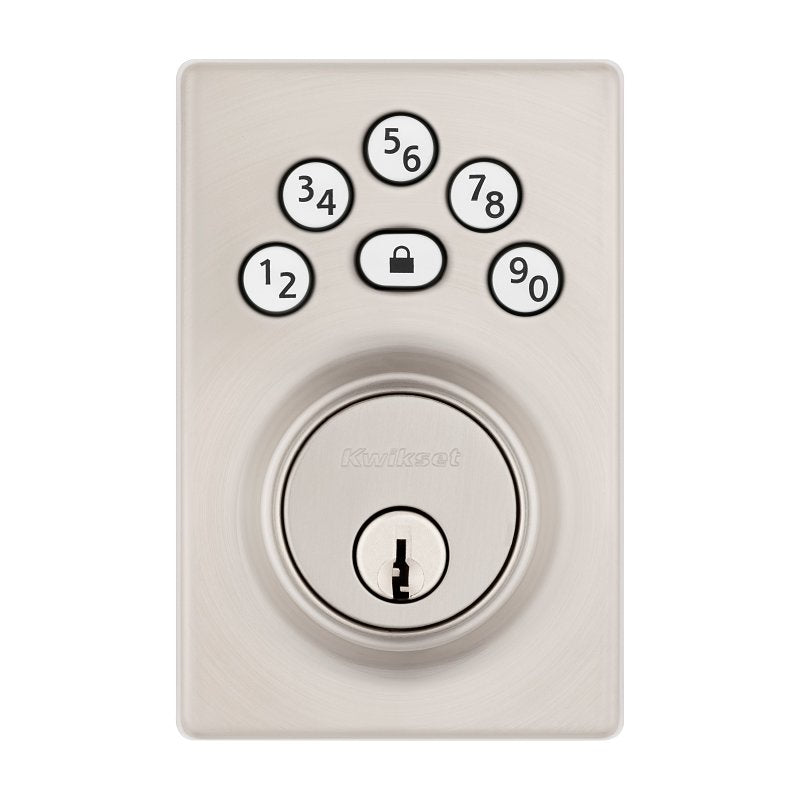 Kwikset Powerbolt 240 Series 992400-004 Keypad Electronic Lock, 3 Grade, Zinc, Satin Nickel, KW1 Keyway