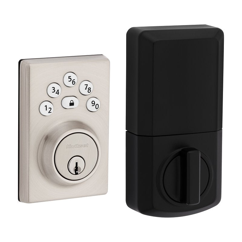 Kwikset Powerbolt 240 Series 992400-004 Keypad Electronic Lock, 3 Grade, Zinc, Satin Nickel, KW1 Keyway