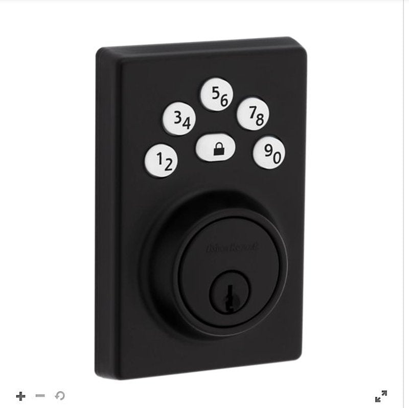 Kwikset Powerbolt 240 Series 992400-005 Keypad Electronic Lock, 3 Grade, Zinc, Matte Black, KW1 Keyway