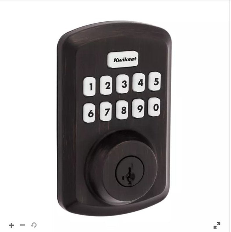 Kwikset Powerbolt 250 Series 992500-003 Keypad Electronic Lock, 3 Grade, Zinc, Venetian Bronze, KW1 Keyway